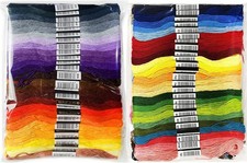100-Color DMC Cotton Embroidery Thread Set - 8m Skeins with Center Numbered