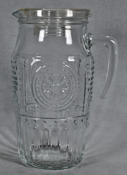 Bormioli Rocco Romántico Elegante Floral Jarra de Vidrio Tapa de Plástico Hecho en Italia Foto 2 de 4