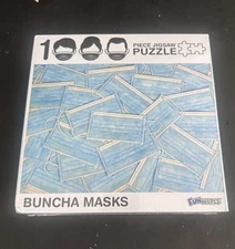 Funwares 1000 Piece Jigsaw puzzle Post Covid Buncha Masks 27” X 19” New In Wrap