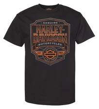 Harley-Davidson Men's Accolades Short Sleeve Cotton Crew-Neck T-Shirt, Black
