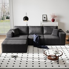 108" Cloud Modular Sectional Couch with L-Shape Chaise, Modern Sectional Sofa