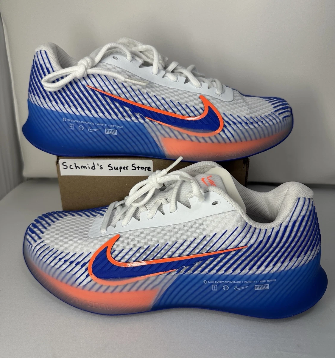 NikeCourt Air Zoom Vapor 11 HC White Hyper Crimson Royal for Sale