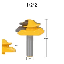 45 Degree 1/2*2 Small Lock Miter Router Bit Tenon Cutter Tools