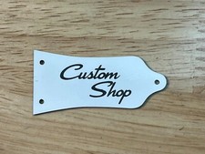 GUITAR TRUSS ROD COVER For EPIPHONE CUSTOM SHOP WHITE BLACK TEXT FITS OTHERS
