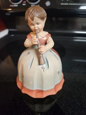 Anri Thorens Swiss Wood Music Box Hi Lilli Hilo  Girl Flute Revolving Vintage 5"
