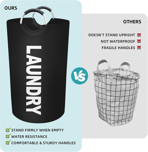 StorageRight 90L Large Laundry Basket, Hamper, Dirty 90L, Black - Picture 4 of 7