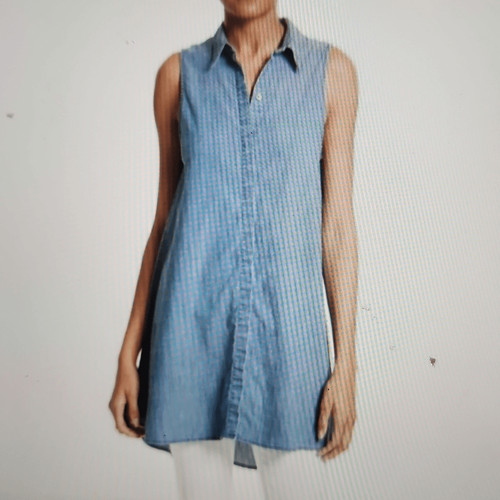 Alice + Olivia Anisa Sleeveless Chambray Tunic size small.