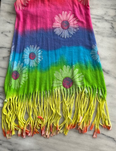 Flowers By Zoe Girls Dress sz 5 Fringe Floral Adjustable Spaghetti Straps EUC - Picture 4 of 10