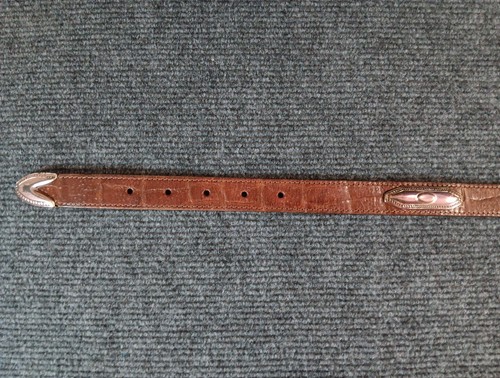 Cintura vintage Brighton tono argento concho pelle marrone western donna media 34 - Foto 6 di 17