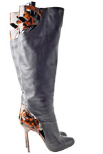Sergio Rossi Leather Knee High Boots Black Po...