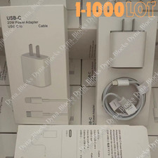 1-1000 Lot 20W Power Adapter For iPhone 14 13 X Fast Charger PD Cable USB Type-C