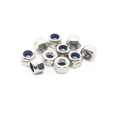 M3 Nylon Inserted Lock Nut, A2 304 18-8, Stainless Steel
