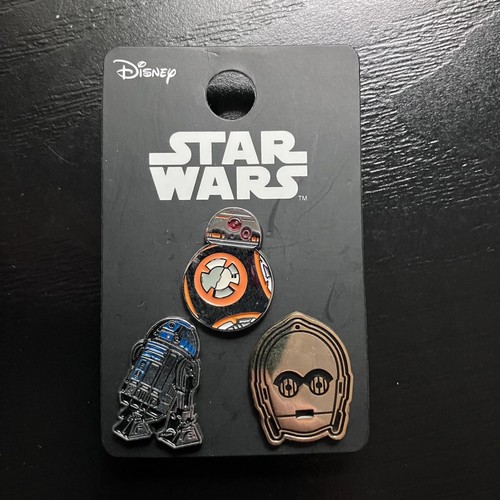 SELTEN! Star Wars Droid 3-poliges Pack C-3PO R2-D2 BB8 Droids Mini Abzeichen Set - Bild 2 von 6