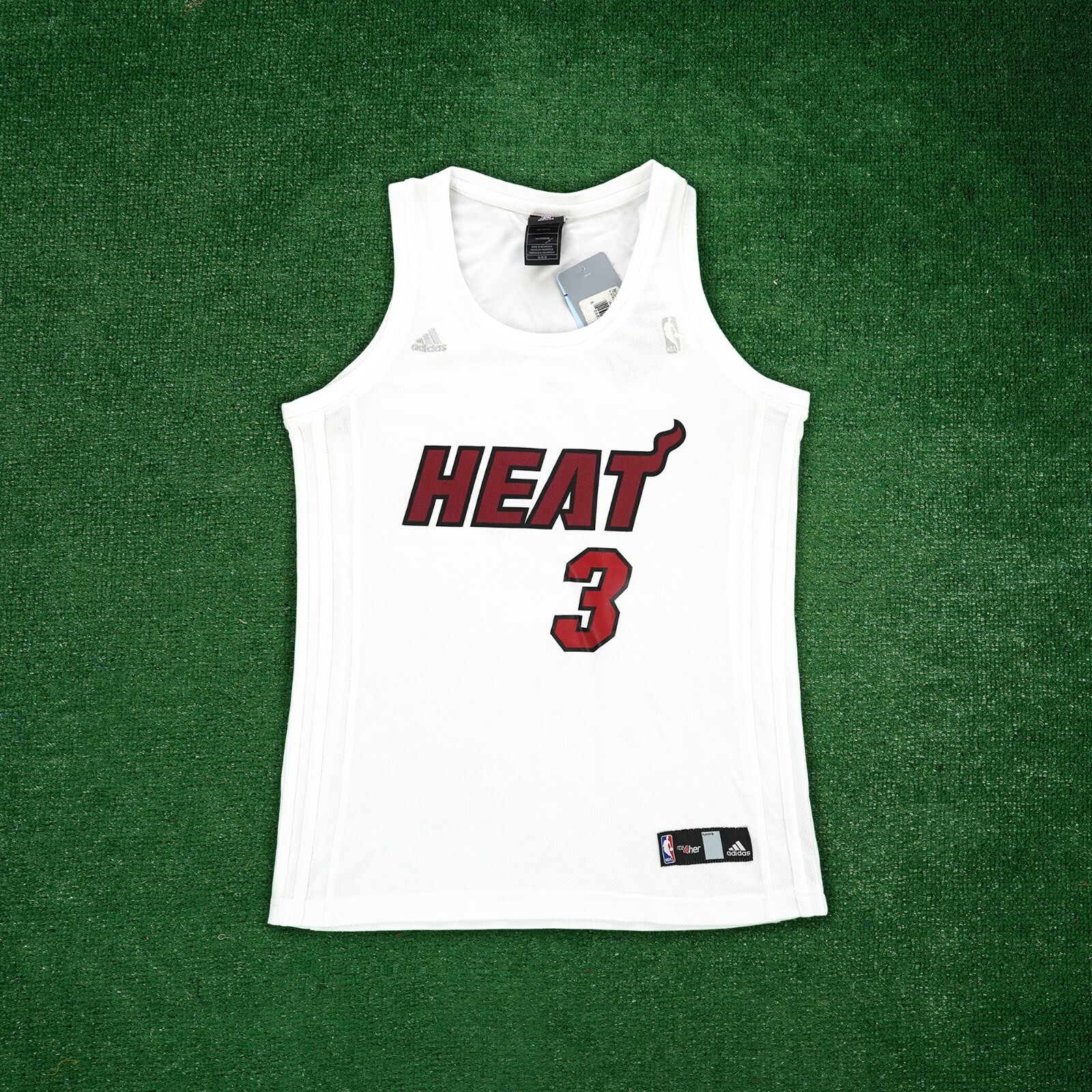 Дуэйн Уэйд - официальная женская домашняя майка Adidas Miami Heat белого цвета