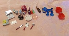 Huge Lot 25 Plastic Paper Dollhouse Accessories for the Kitchen VGC