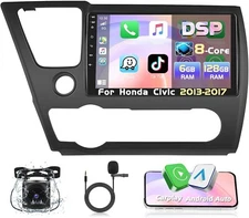 Podofo 8 Core 6+128G Car Stereo Radio for Honda Civic 2013 2014 2015 2016 2017 w