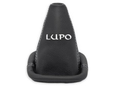 SCHALTMANSCHETTE FÜR VW LUPO 1998-2005 SCHALTSACK LEDER STICKEREI WEISS