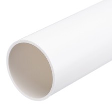 PVC Rigid Round Pipe 46mm ID 50mm OD 8" Length White, High Impact