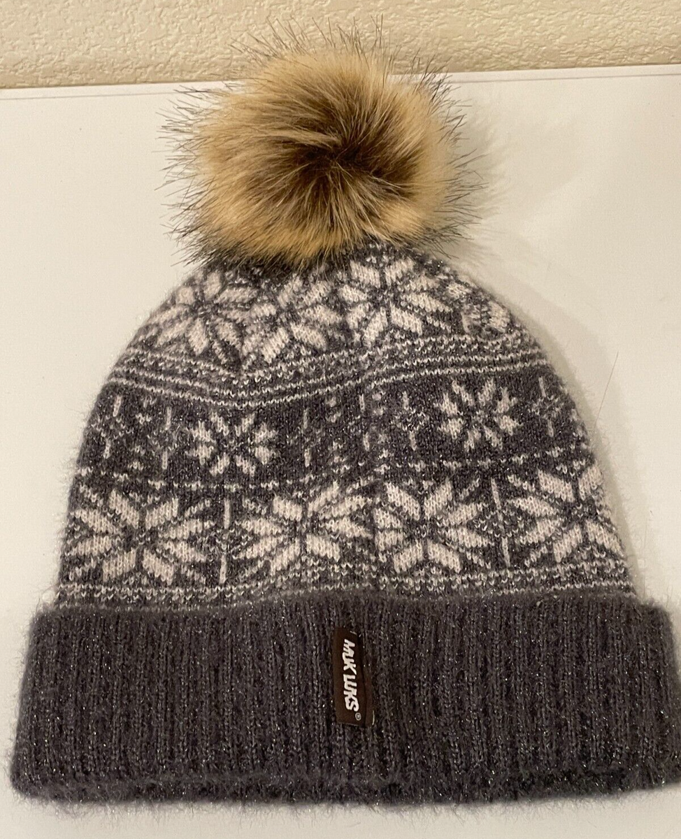 MUK LUKS Cuffed Beanie with Natural Faux Fur Pom Pom MUK LUKS Women main image 2