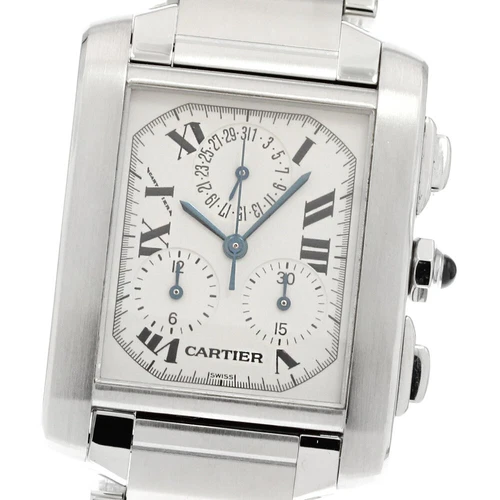 CARTIER Tank Française Chrono Reflex W51001Q3 Perpetual calendar QZ Men's_8...