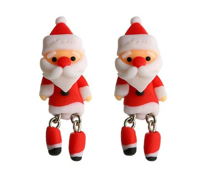Weihnachtsmann Ohrringe Ohrstecker Hänger Multifunktional Miniblings Xmas Rot - Bild 1 von 4