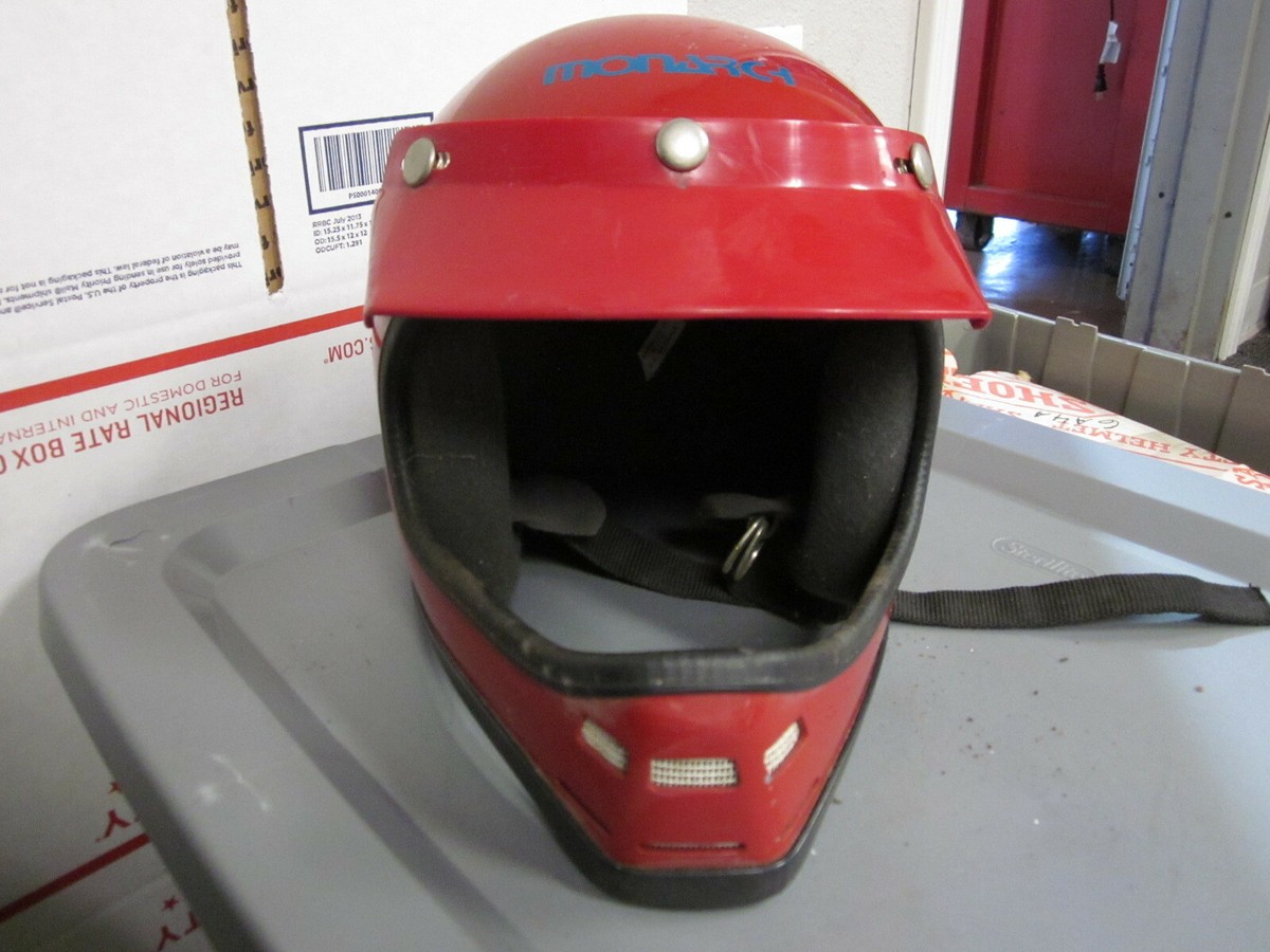 90s monarch dot motorcycle helmet Ankei Monarch Child Size LFull Face Motocross Competition Red Helmet DOT  #706