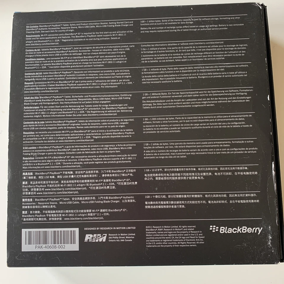 Brand New BlackBerry PlayBook 32GB, Wi-Fi, 7in Tablet eBook Reader - Black - Image 2 of 4