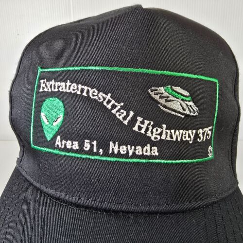 Cappello da baseball Area 51 Nevada Highway 375 nero snapback berretto di Nissin - Foto 2 di 7