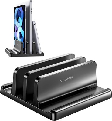 Vertikaler Laptopständer 4 in 1, verstellbar & Platzsparend.