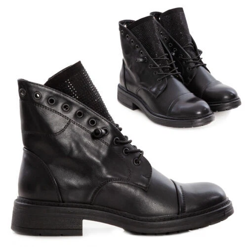 Bottes Femme Bottines Strass Anfibi Biker D'Hiver Chaussures TOOCOOL G621 - Photo 1/1
