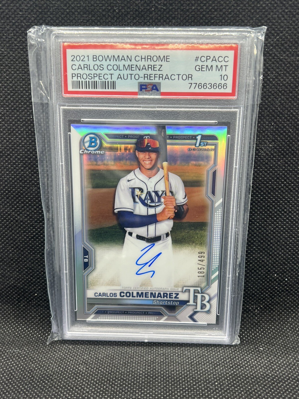 2021 Bowman Chrome Refractor Auto Carlos Colmenarez 1st Bowman /499 PSA 10