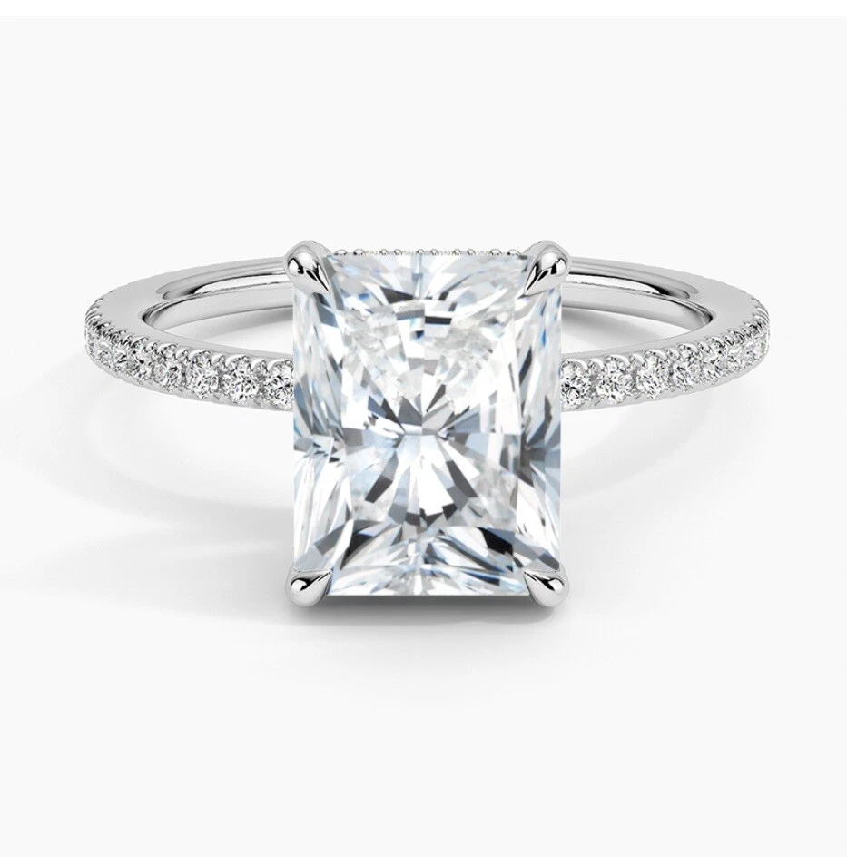 3 Carat Diamond Ring Set In 14 Karat White Gold 18 Round