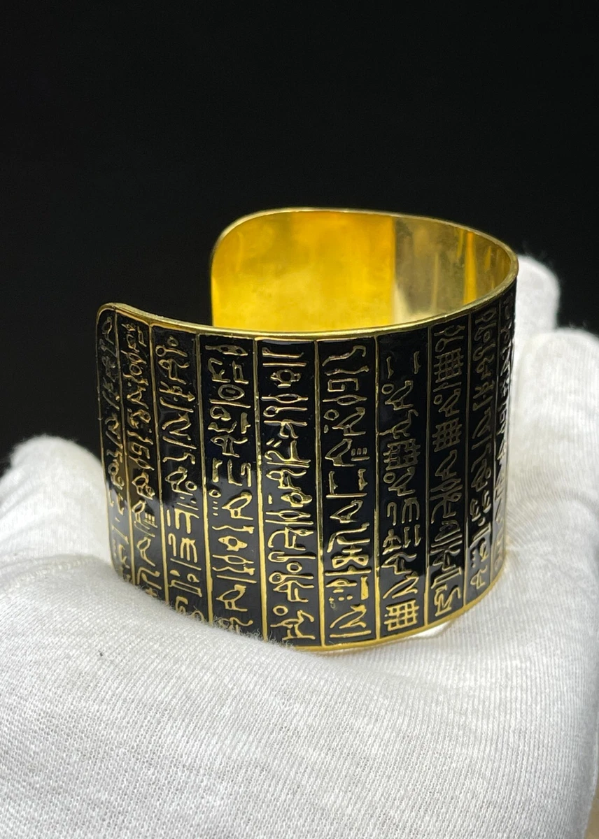 Ancient Egyptian Hieroglyphs Book of the Dead Jewelry Egypt Cuff Bracelet  Hieroglyphic Jewelry Anniversary Gift for Wife - Etsy Denmark