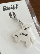Vintage Steiff White Teddy Bear Mascot Keychain