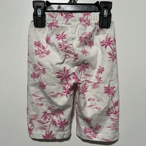 Gap Kids Girls Pants W/ All Over Palm Tree Print in White/Pink - Picture 2 of 8