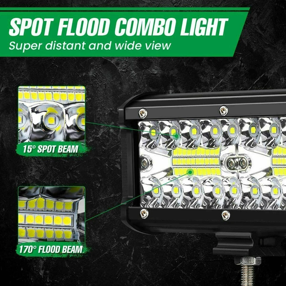 4 X 7 дюймов 24000LM светодиодные рабочие подушки прожектор грузовик внедорожник 4WD вождения противотуманные фары - Изображение 2 из 4