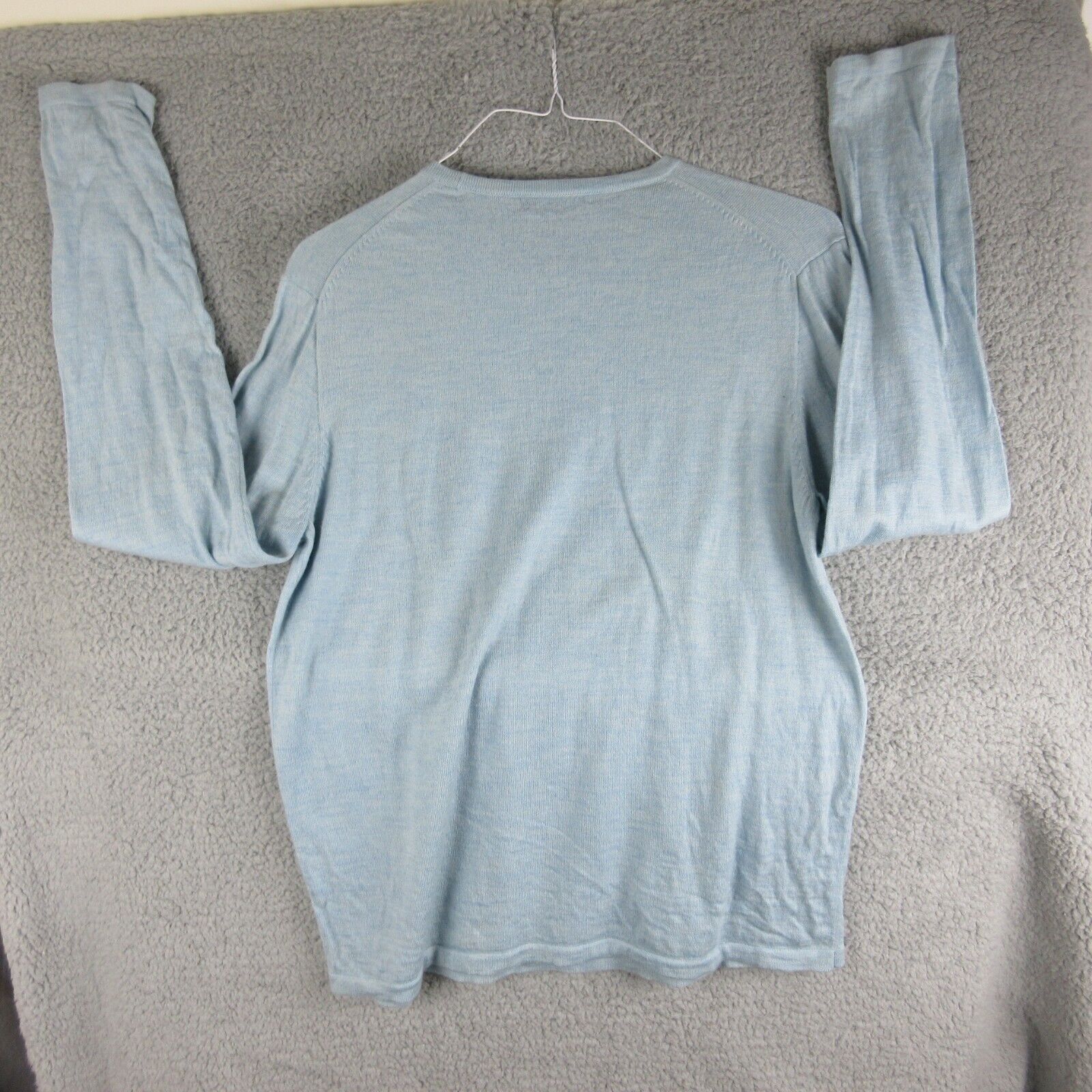 J Crew Sweater Mens Medium  Blue Merino Wool Ligh… - image 3