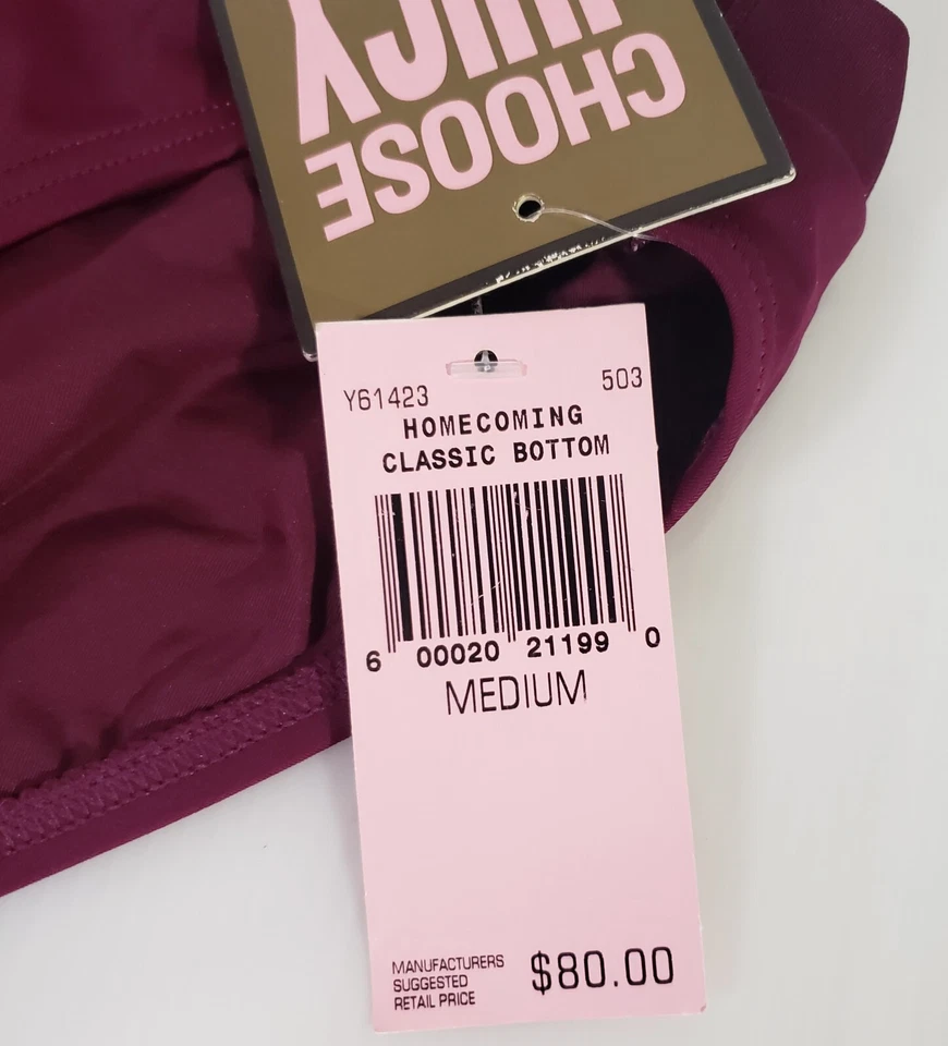 Новый Juicy Couture плавать низы размер M Beach Royalty средний эластичный бордовый новый с Ярлыками - Изображение 2 из 4