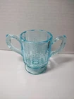Vintage Blue Opalescent Depression Glass Looks To Be For Sugar, Grapes and Leafs