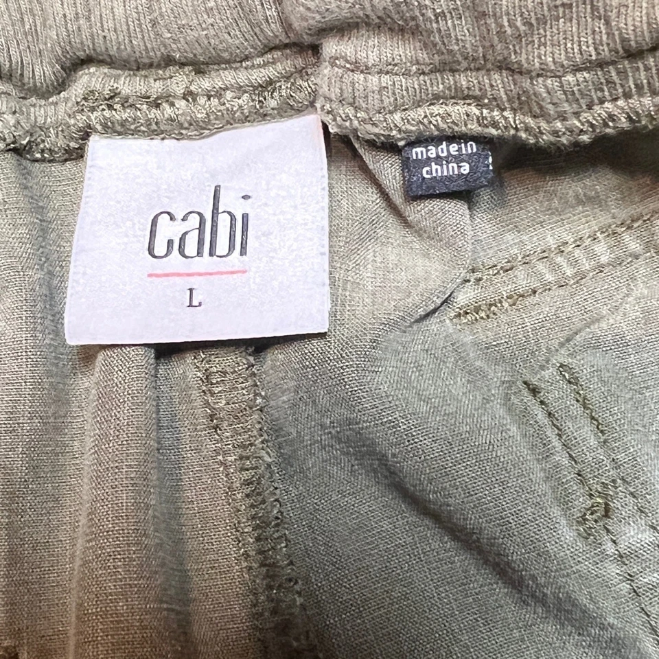 Cabi Womens Size L Joggers Pants Large Olive Green Drawstring Casual Utility - Image 4 of 4