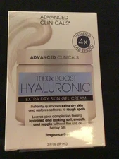 Advanced Clinicals Moisture Boost Hyaluronic, Extra Dry Skin Gel Cream, 2 oz