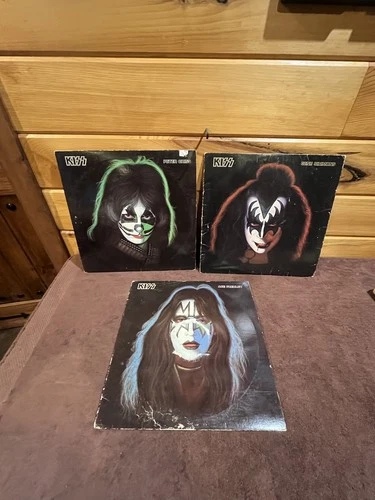 Kiss 1978 Vinyl Record Solo Album Set Gene Ace Peter Lot Vintage Some Inserts