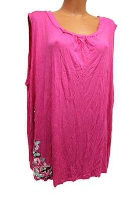 Shirt 6XL 52 langes Top Tanktop Trägerhemd ärmellos rosa pink stretchig Damen