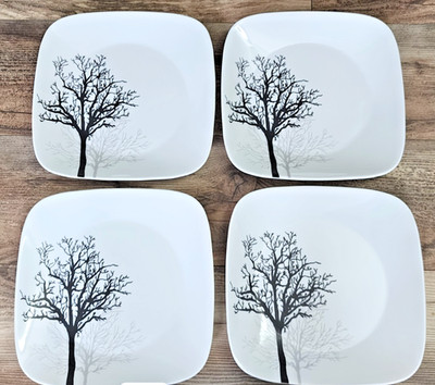 Corelle Coordinates Timber Shadow Square Dinner Plates Set of 4 Measure 10.5''