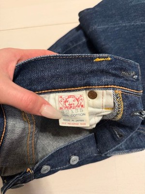 EVISU No1 Special 2000 Denim Jeans W35 L32 Dark Blue Used in Japan