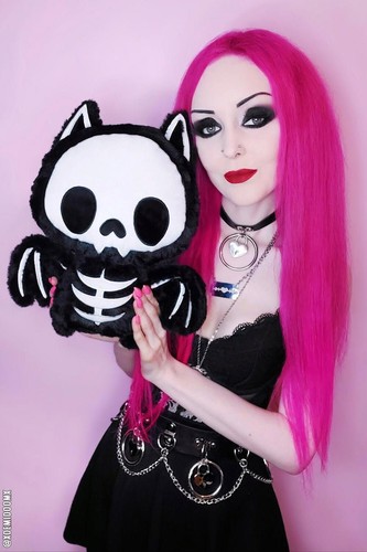 Juguete de peluche de murciélago óseo gótico emo esqueleto animal - Imagen 5 de 7
