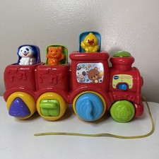 Vtech Animal Train Roll And Surprise Dog Cat Bird Colors Lights Sounds Works