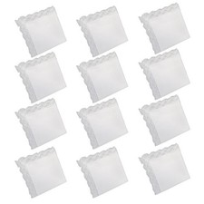 12 Pcs Handkerchiefs for Women White Cotton Ladies Hankies with Lace Bridal P...