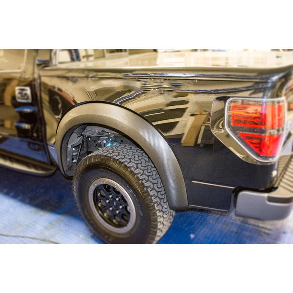 Kit de envoltura acampanada de guardabarros de vinilo de fibra de carbono de 4 piezas para Ford F-150 SVT Raptor 2010-2014 Foto 2 de 4