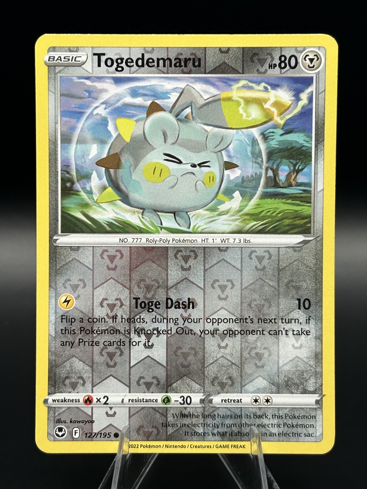 Togedemaru 127/195 Common Silver Tempest Pokemon Reverse Holo Near Mint 127/195